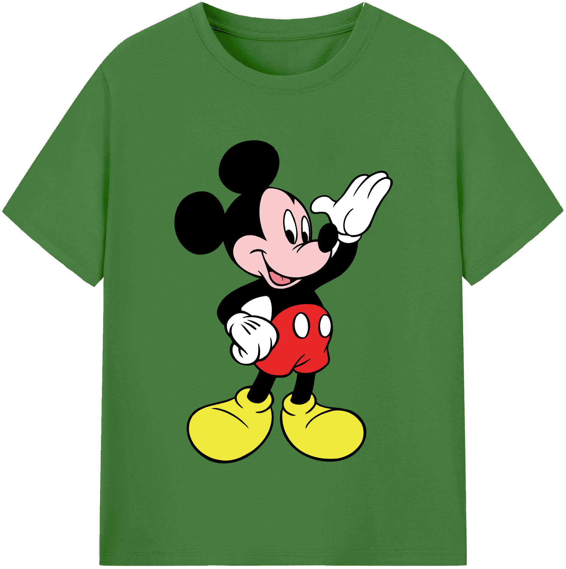 （画像用） ミッキーマウス Mickey Mouse レディースカジュアルプリントTシャツ（綿100％）